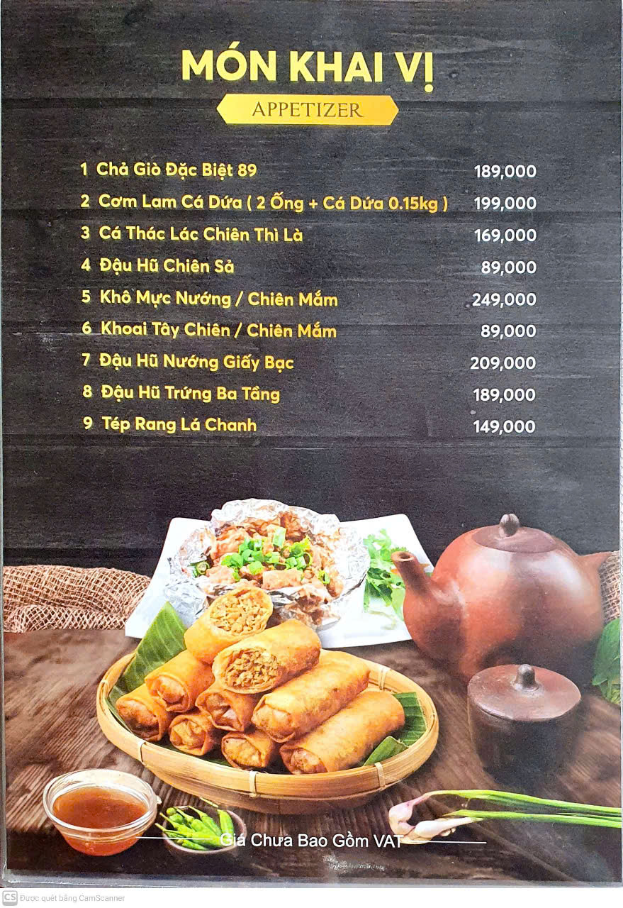 menu hầm rượu 89
