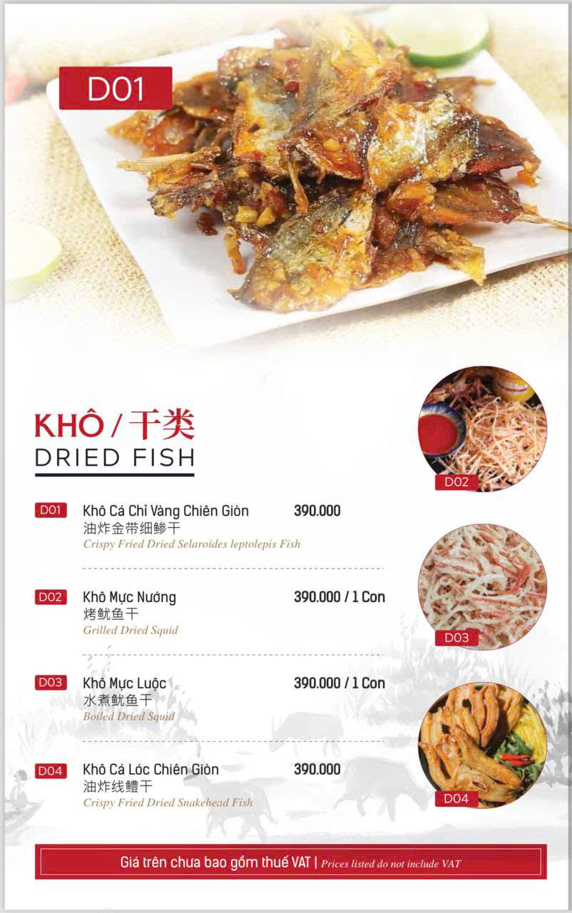 Menu Món Ăn Nhà Hàng 127 Restaurant Nguyễn Thái Bình Quận 1