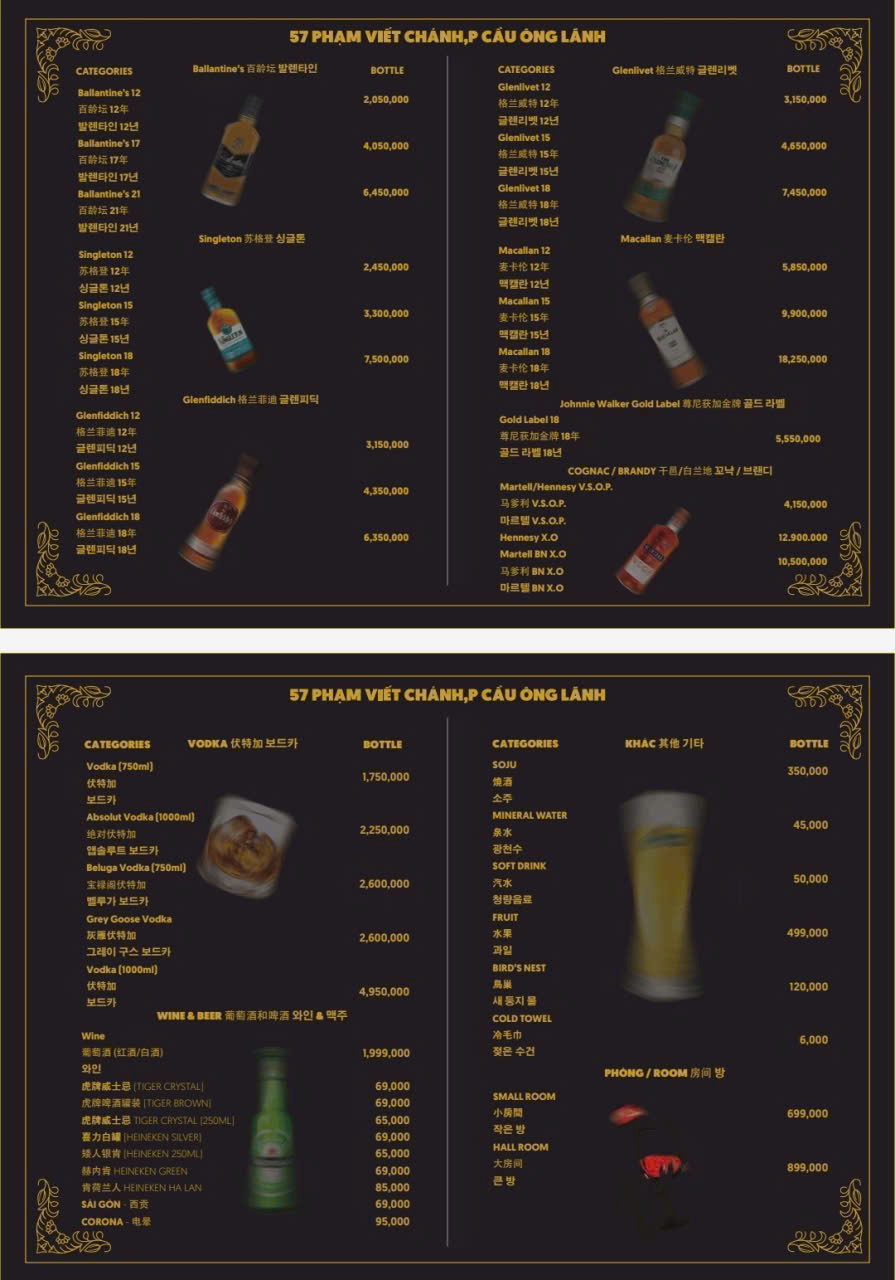 Menu Lotus Restaurant 57 Phạm Viết Chánh Quận 1