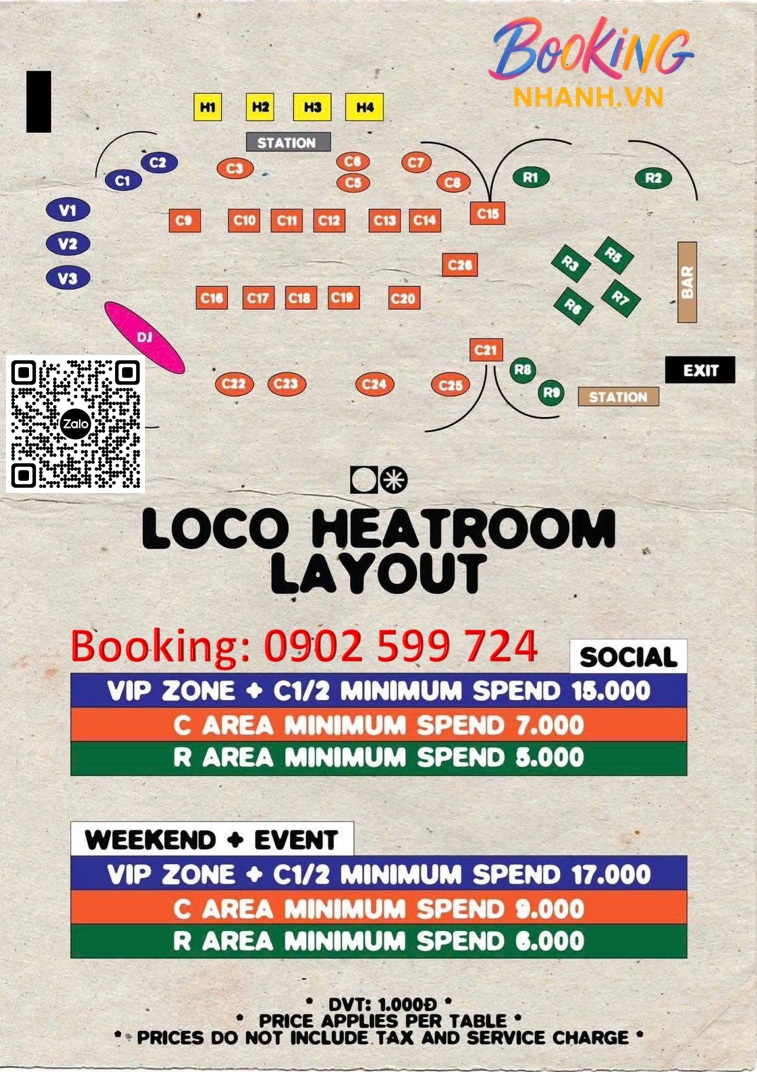 Sơ Đồ Bàn New Loco Heatroom Club