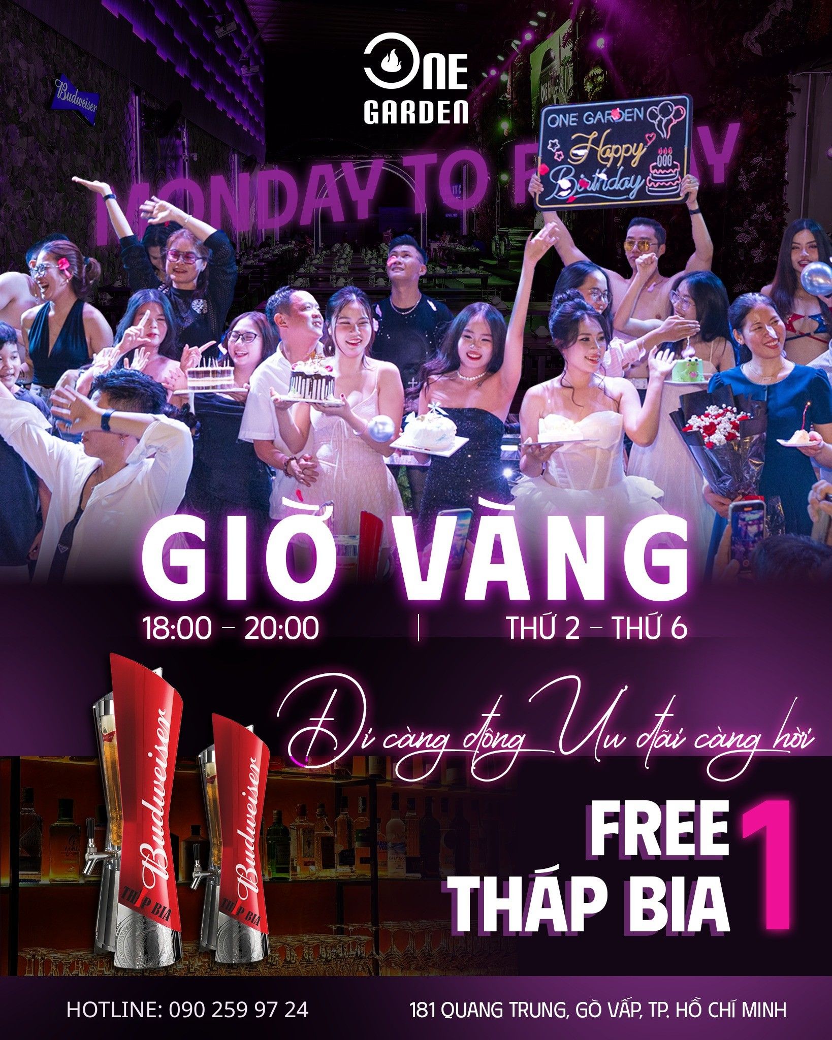 Tháp bia free tại One Garden