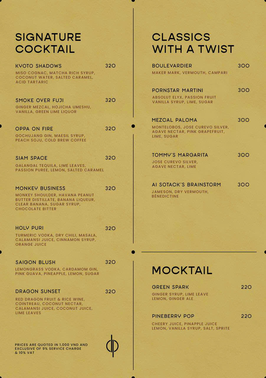 thực đơn của zion