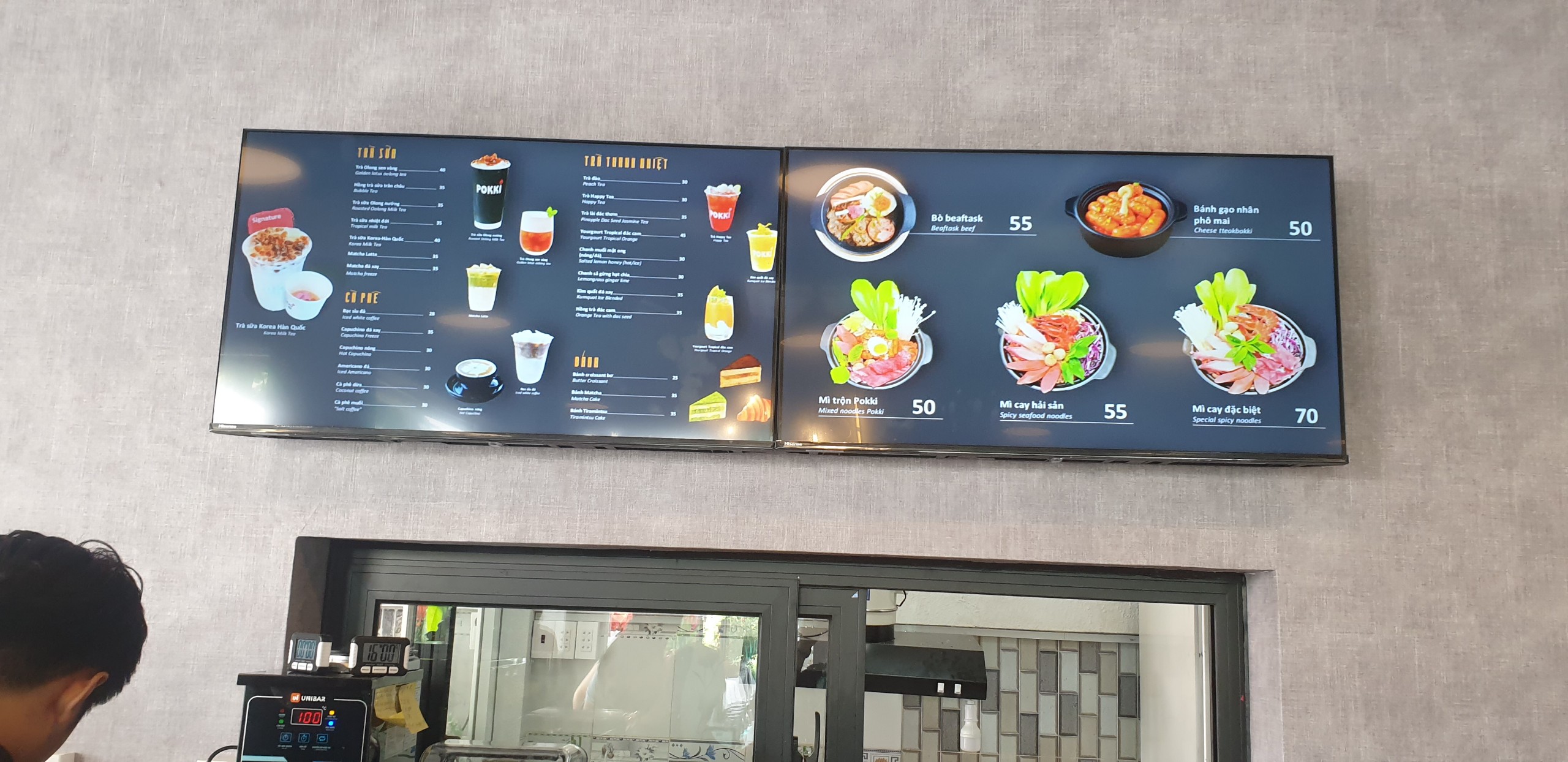 menu Quán cafe Pokki