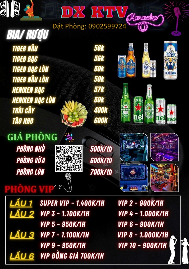 Menu Karaoke Du Xuân 3 Trần Khắc Chân Quận 1