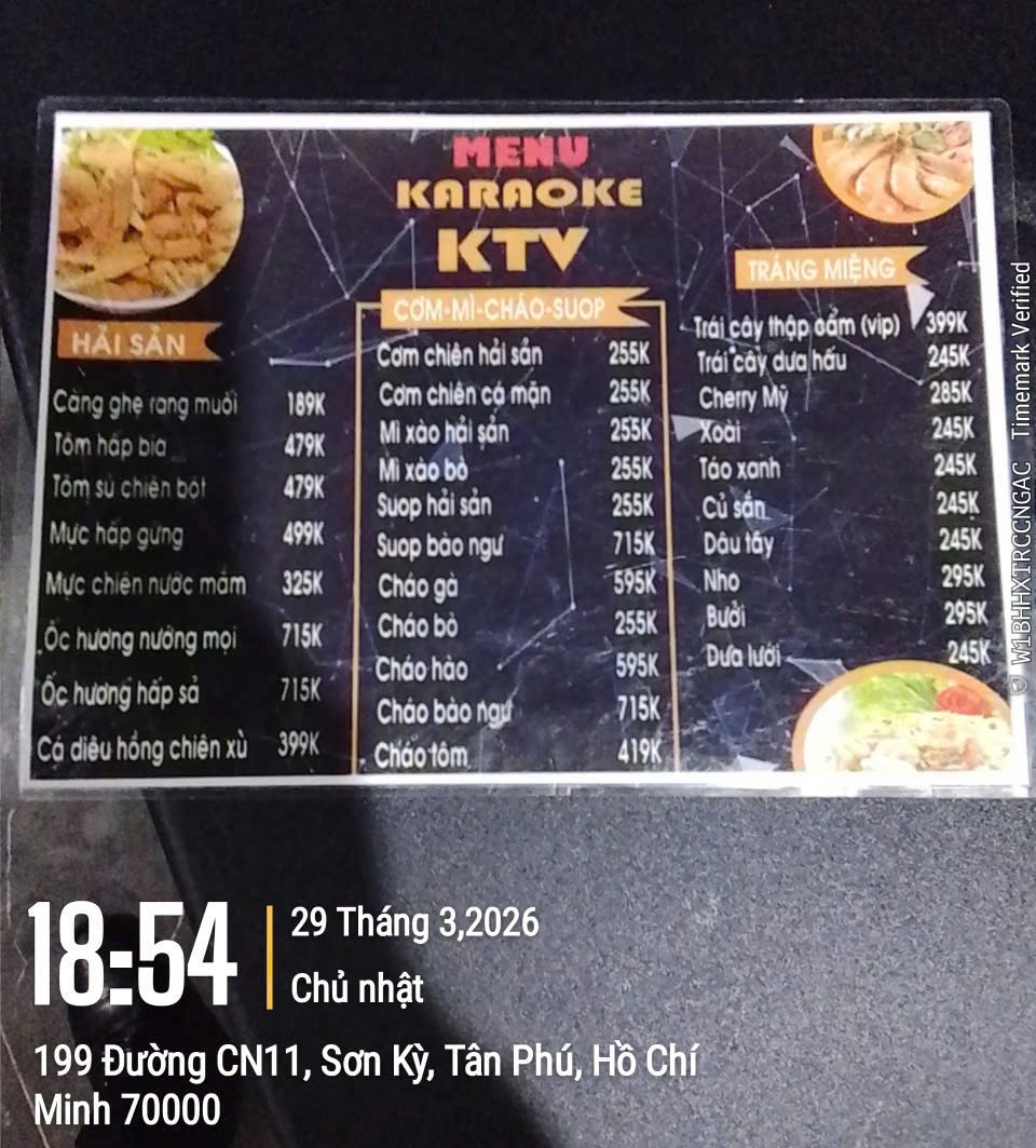 Menu Món Karaoke Monaco 197 199 CN11 Lê Trọng Tấn