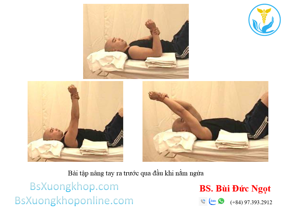 Bài tập nâng tay ra trước qua đầu khi nằm ngửa