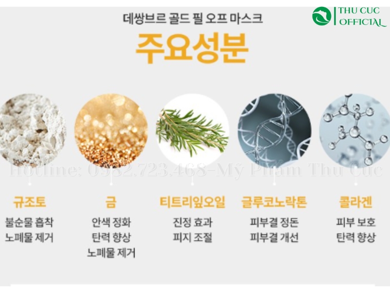 Thành phần trong mặt nạ dẻo Desembre Gold Peel Off Mask