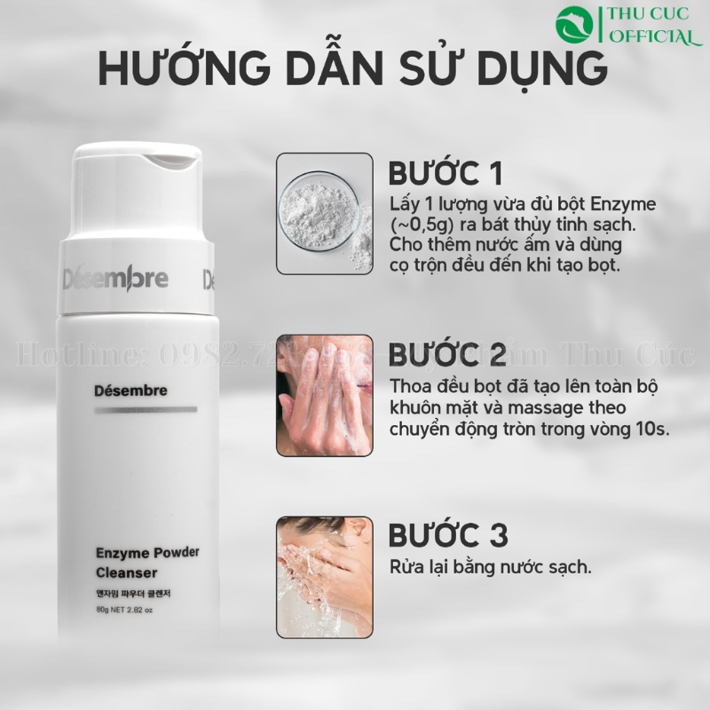 Bột rửa mặt và tẩy da chết Desembre Enzyme Powder Cleanser  80g