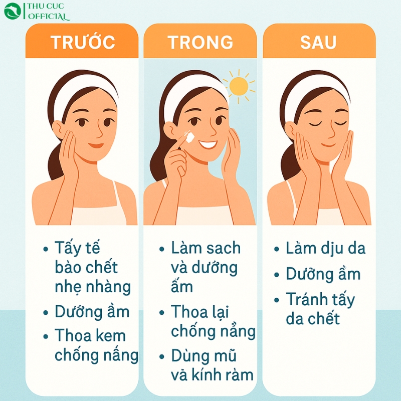 Các bước chăm sóc da khi đi du lịch biển