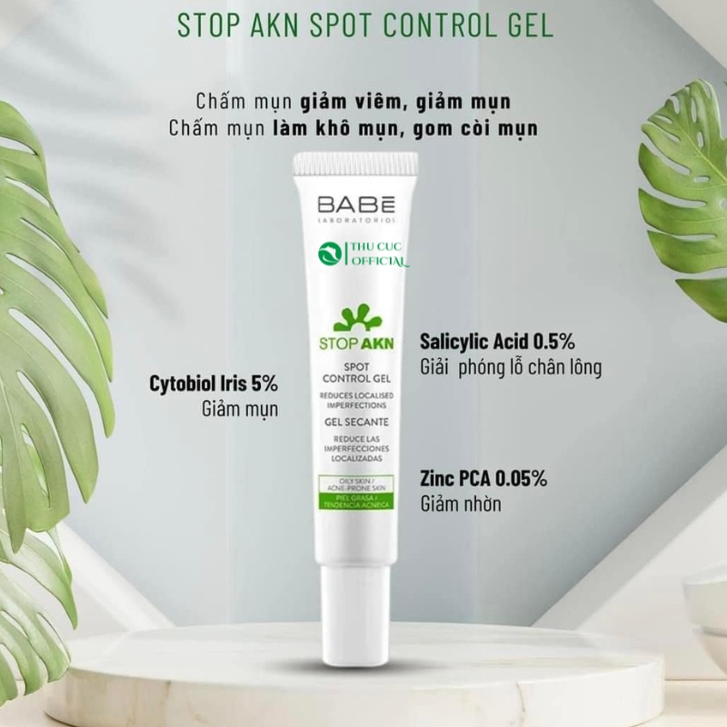 Thành phần chính trong  Babe Stop AKN Spot Control Gel