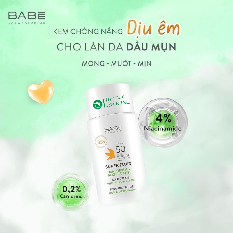 Kem chống nắng Babe Super Fluid Mattifying