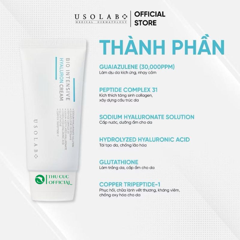 Thành phần chính trong kem dưỡng ẩm Usolab