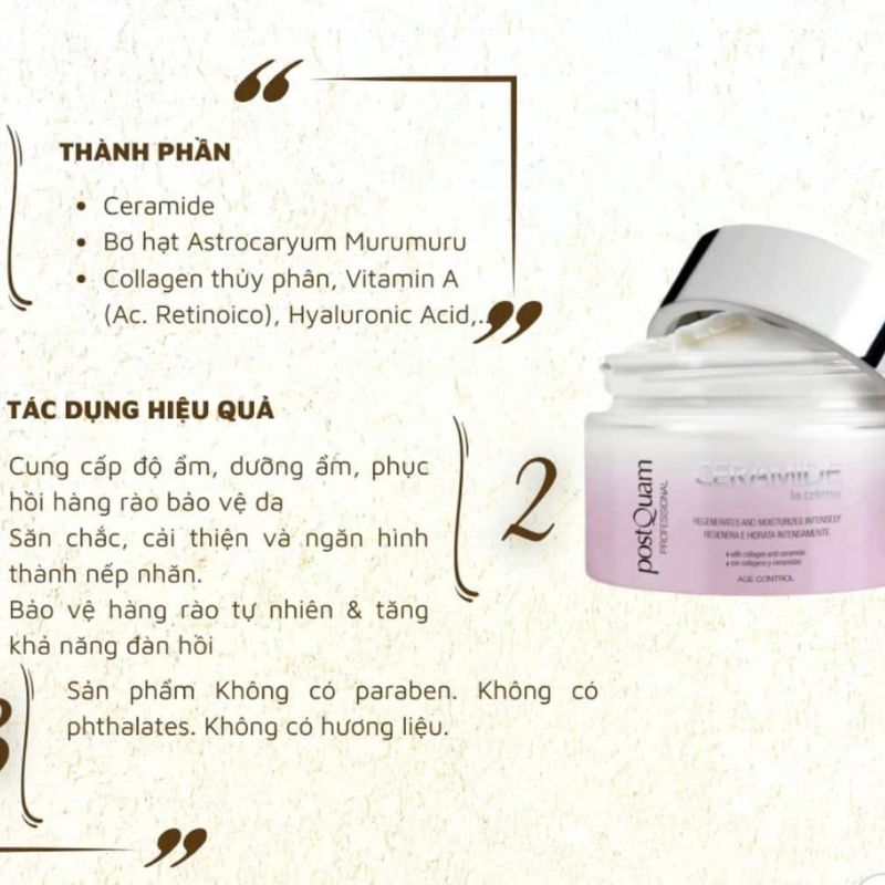 công dụng của PostQuam Ceramide Regenerating Night Cream