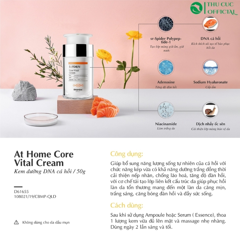 thành phần PDRN trong kem dưỡng DNA cá hồi Desembre