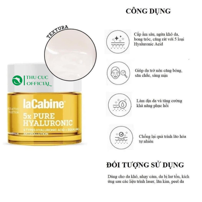 Công dụng của Lacabine 5x Pure Hyaluronic Cream