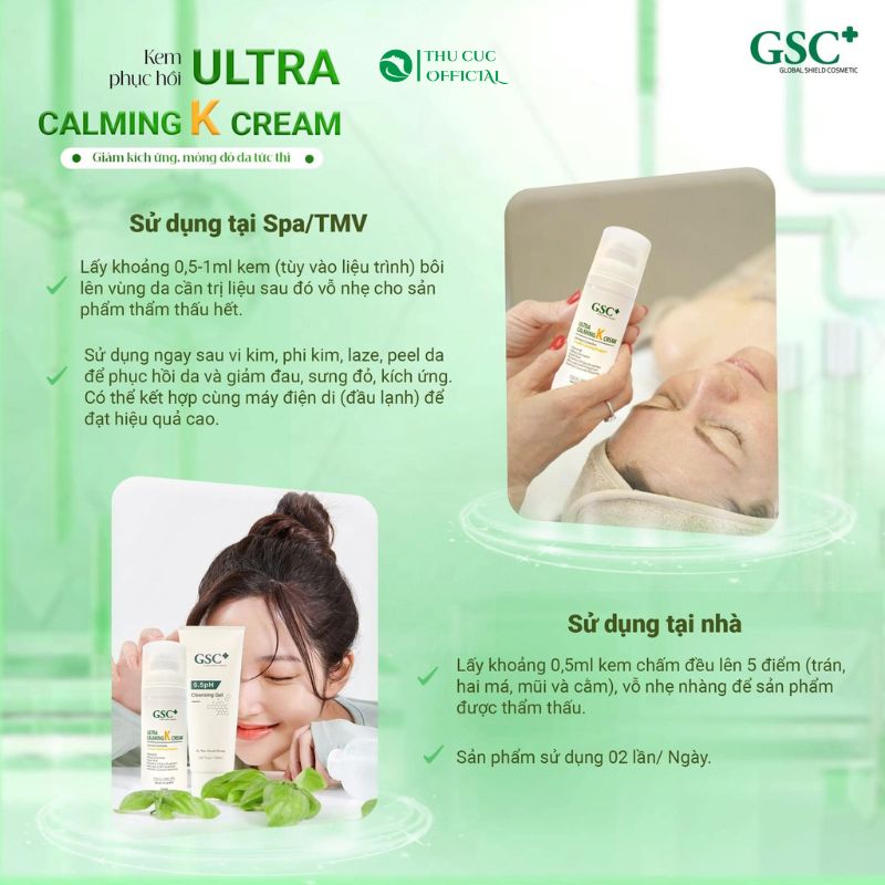 Hướng dẫn dùng GSC Ultra Calming K Cream