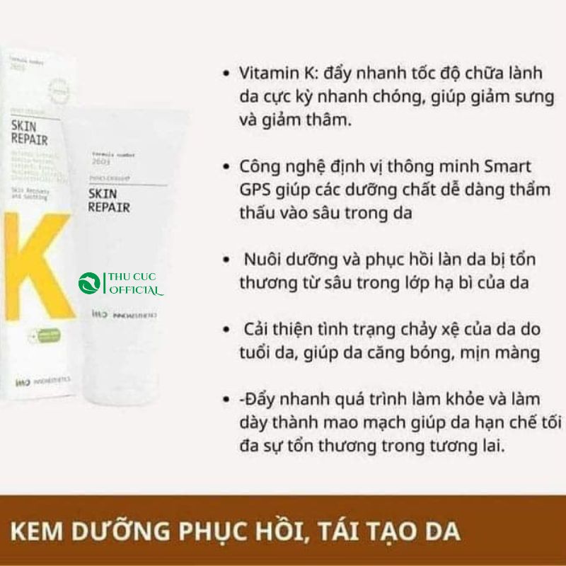 Thành phần trong kem Innoaesthetics Skin Repair