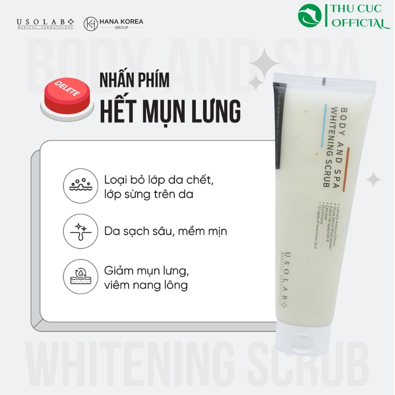 Usolab Body and SPA White Scrub giảm mụn lưng
