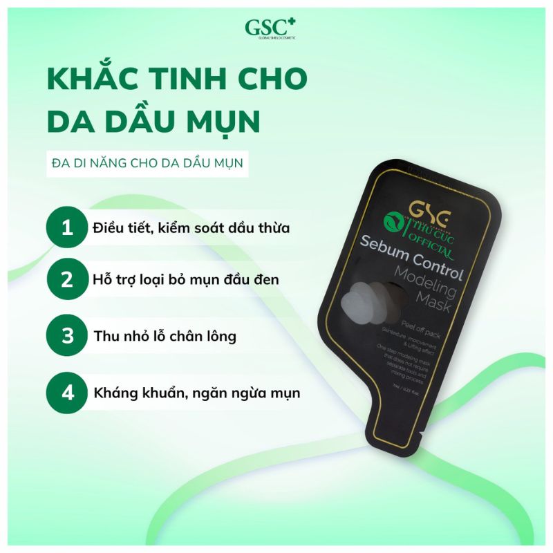 Ưu điểm của GSC Sebum Control Modeling Mask