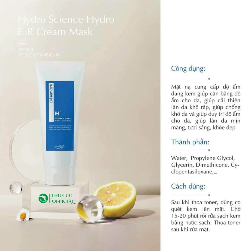 Công dụng của mặt nạ kem dưỡng ẩm Desembre