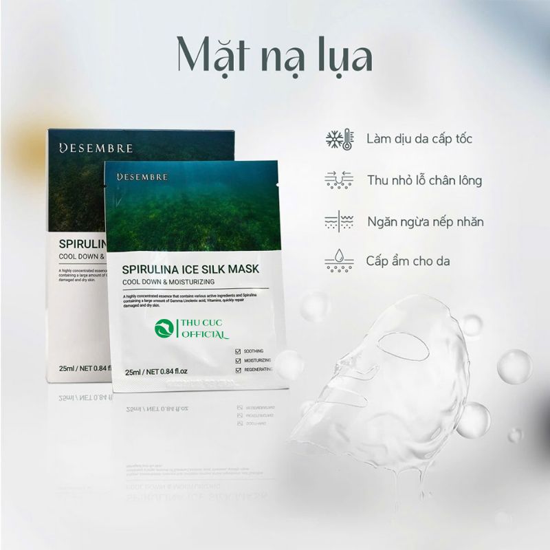 Công dụng của mặt nạ tảo xoắn Desembre