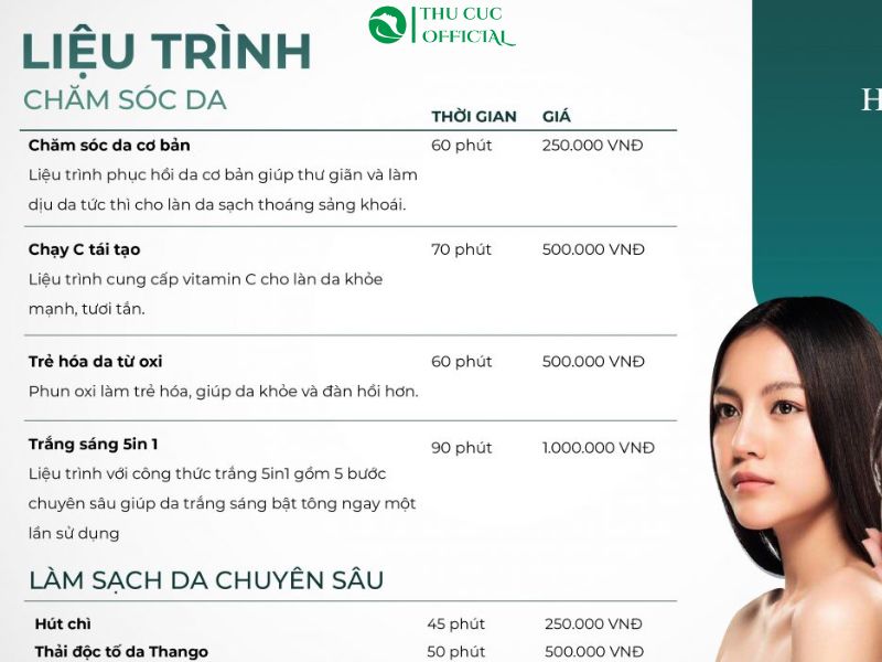 Bảng giá dịch vụ Spa