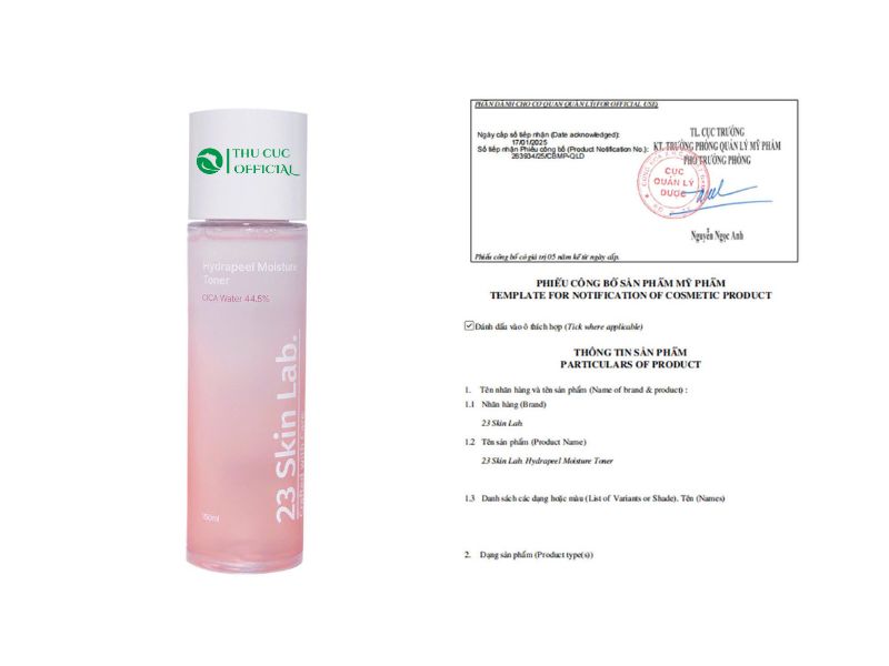 Công bố của toner 23 Skinlab