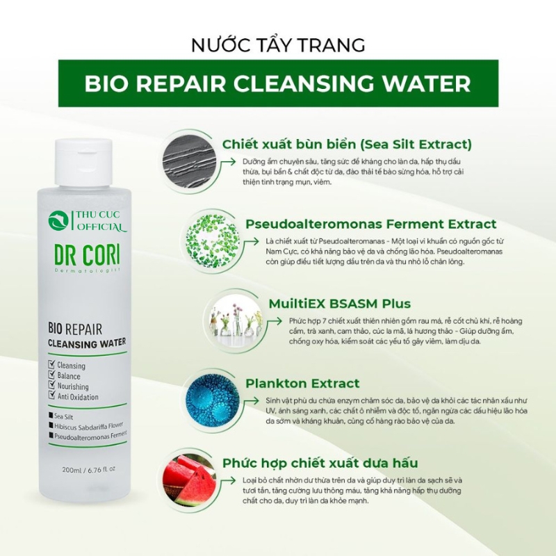 Thành phần trong nước tẩy trang Dr Cori