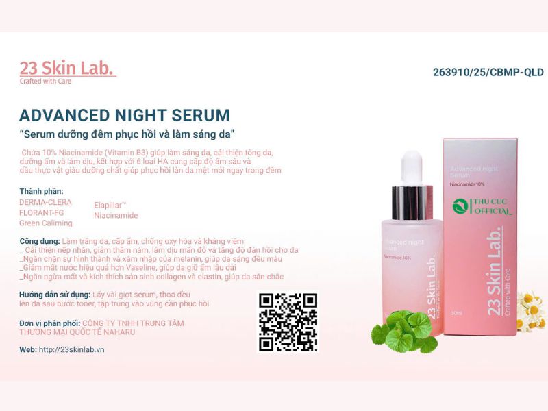 Công dụng của Serum 23 SkinLab Advanced Night