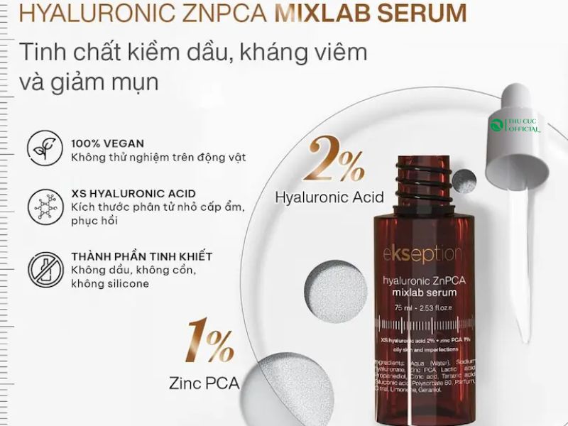 EKSEPTION Hyaluronic ZnPCA Mixlab làm dịu da mụn