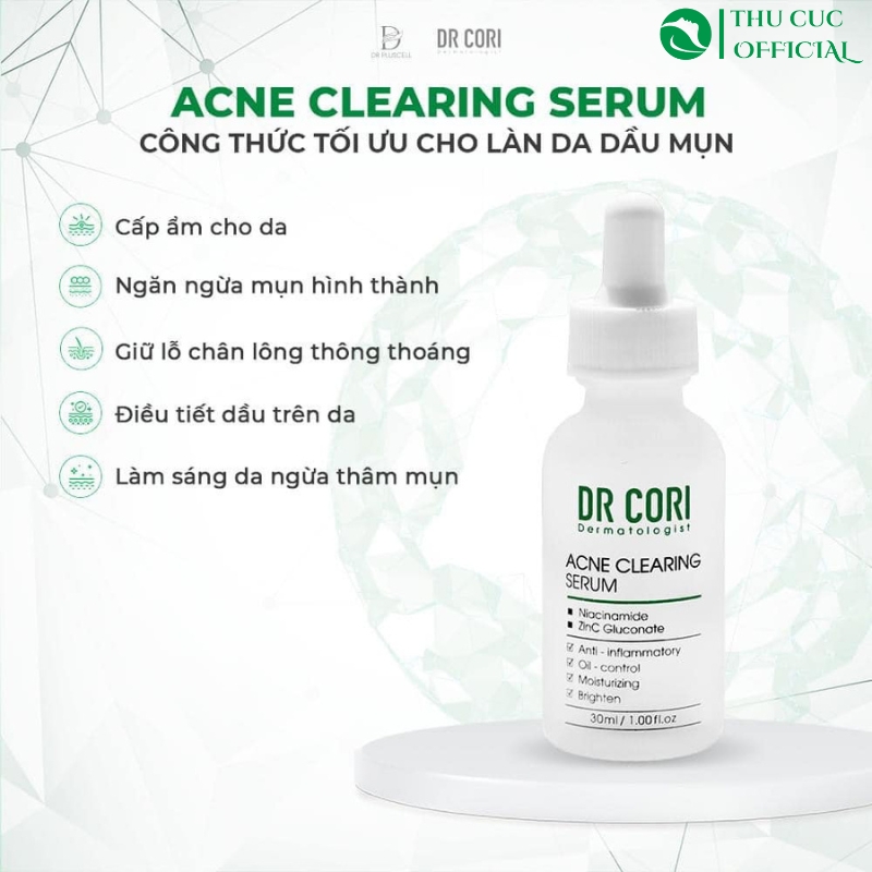 Công dụng của Serum giảm mụn Dr Cori