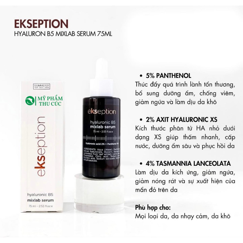 Công dụng của serum Ekseption Hyaluronic B5 Mixlab