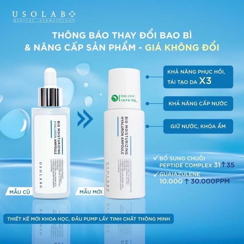 Usolab Bio Moisturizing Hyaluron Ampoule mẫu mới