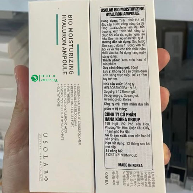 Serum Usolab Bio Moisturizing Hyaluron Ampoule chính hãng