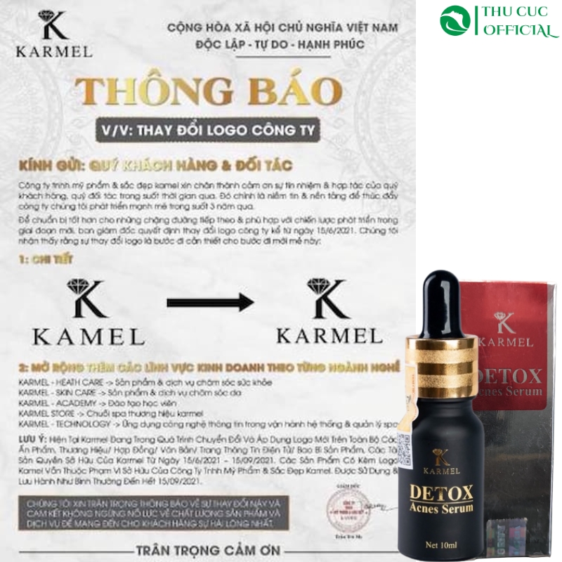 Thay đổi logo Serum mụn Kamel