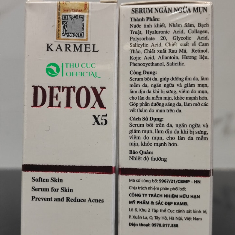 Serum giảm mụn Karmel Detox X5 chính hãng