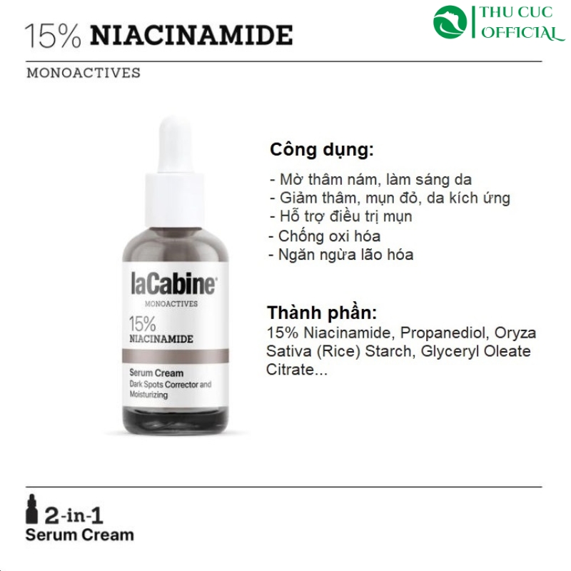 Thành phần trong LaCabine 15% Niacinamide