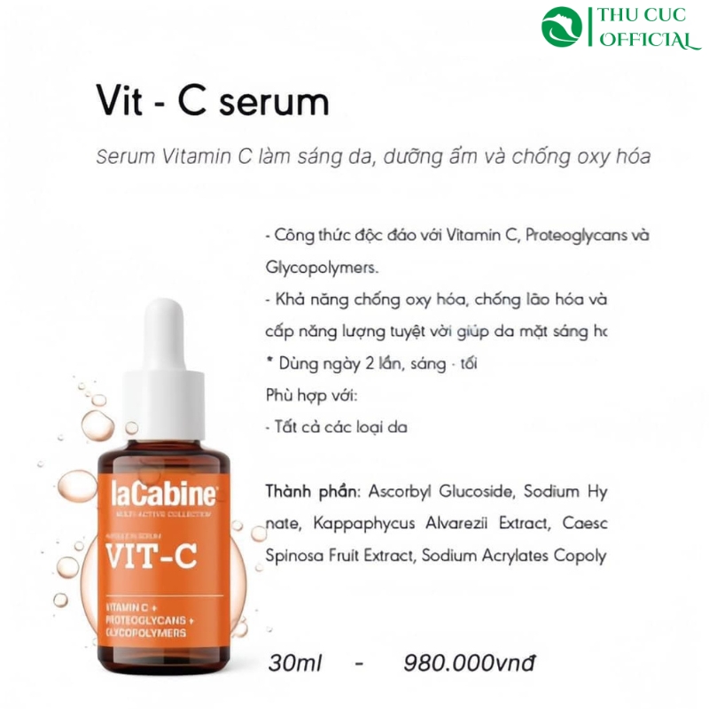 Công dụng của LaCabine Vit-C Serum
