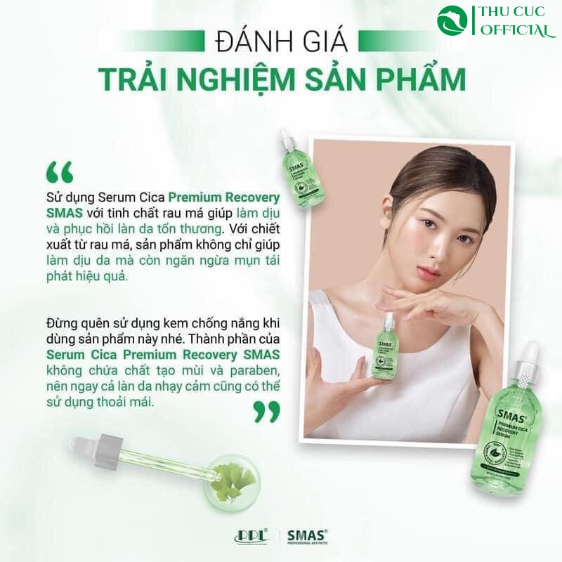 Đánh giá hiệu quả của serum Smas Premium Cica Recovery
