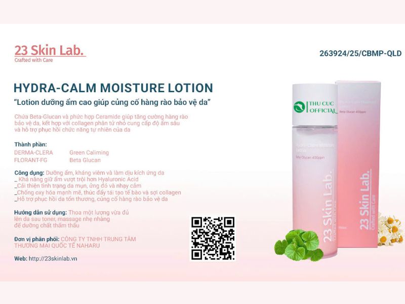Sữa dưỡng ẩm 23 SkinLab Lotion Hydra-Calm Moisture