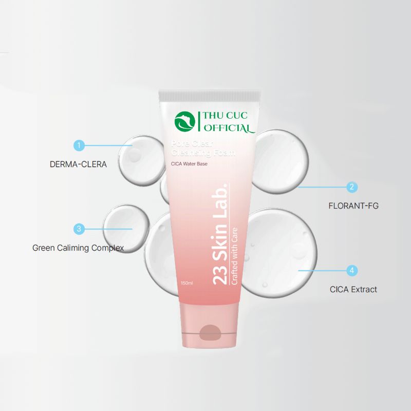 Thành phần chính trong sữa rửa mặt 23 Skinlab