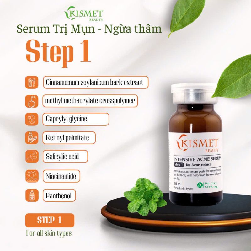 Thành phần trong tế bào gốc giảm mụn Kismet Step 1