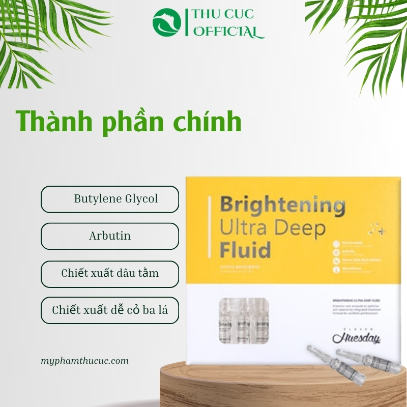 Thành phần chính trong serum trắng da Huesday