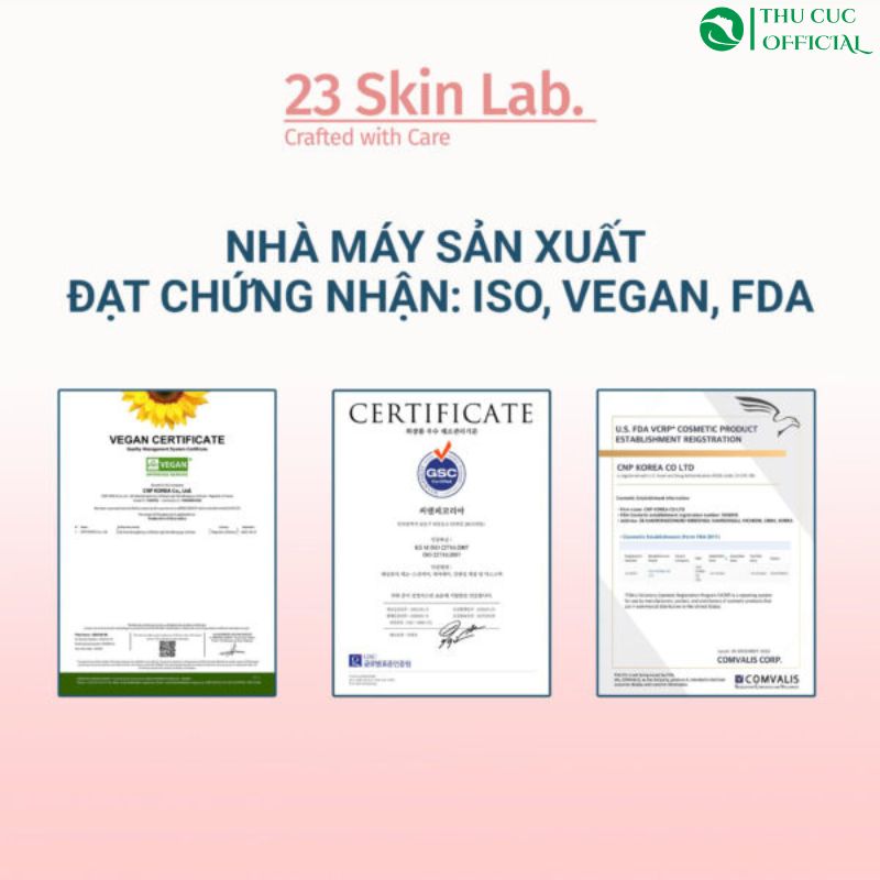 Chứng nhận thương hiệu 23 Skinlab