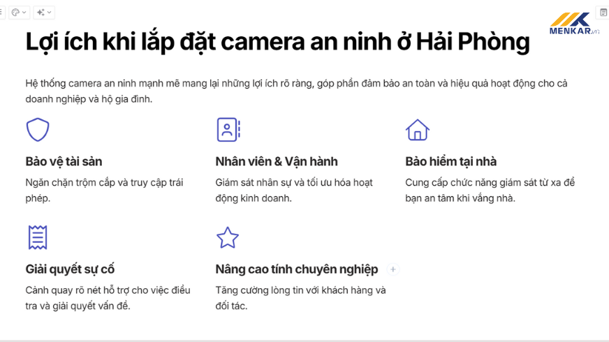 Lợi ích khi lắp đặt camera Hải phòng