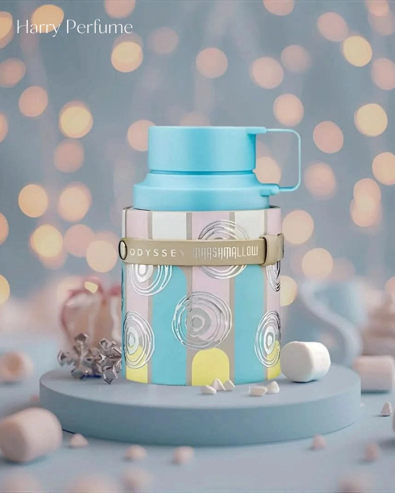 Odyssey Marshmallow EDP kết hợp kẹo marshmallow, trái cây và Mascarpone, tạo hương ngọt ngào, béo mịn, trẻ trung, unisex.