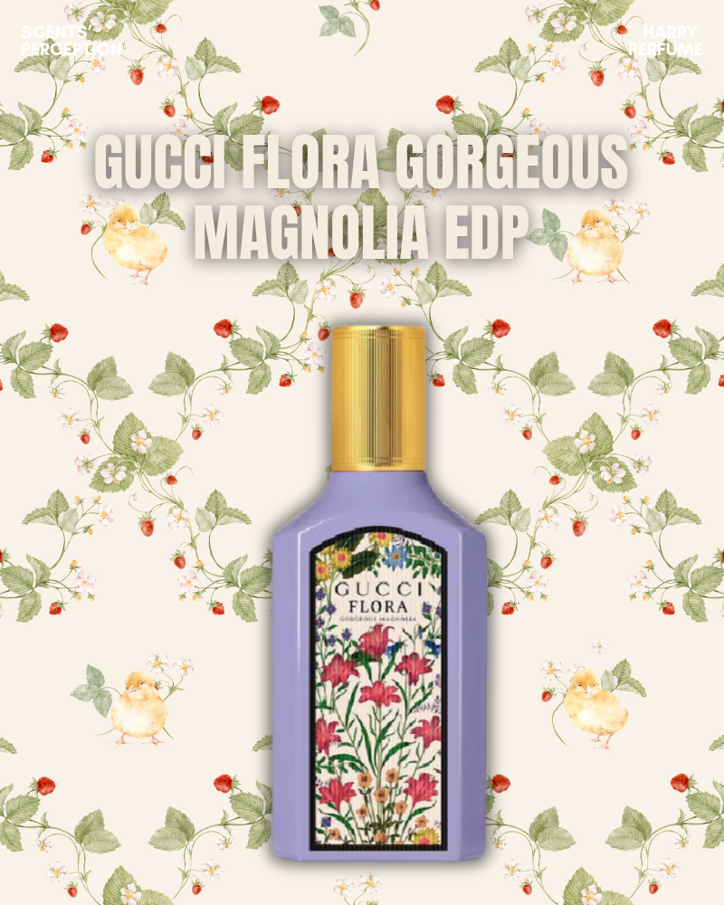 Gucci Flora Gorgeous Magnolia EDP – sắc tím pastel dịu dàng cùng hương mộc lan kiêu kỳ, trẻ trung và nữ tính như một khu vườn hoa rạng nắng.