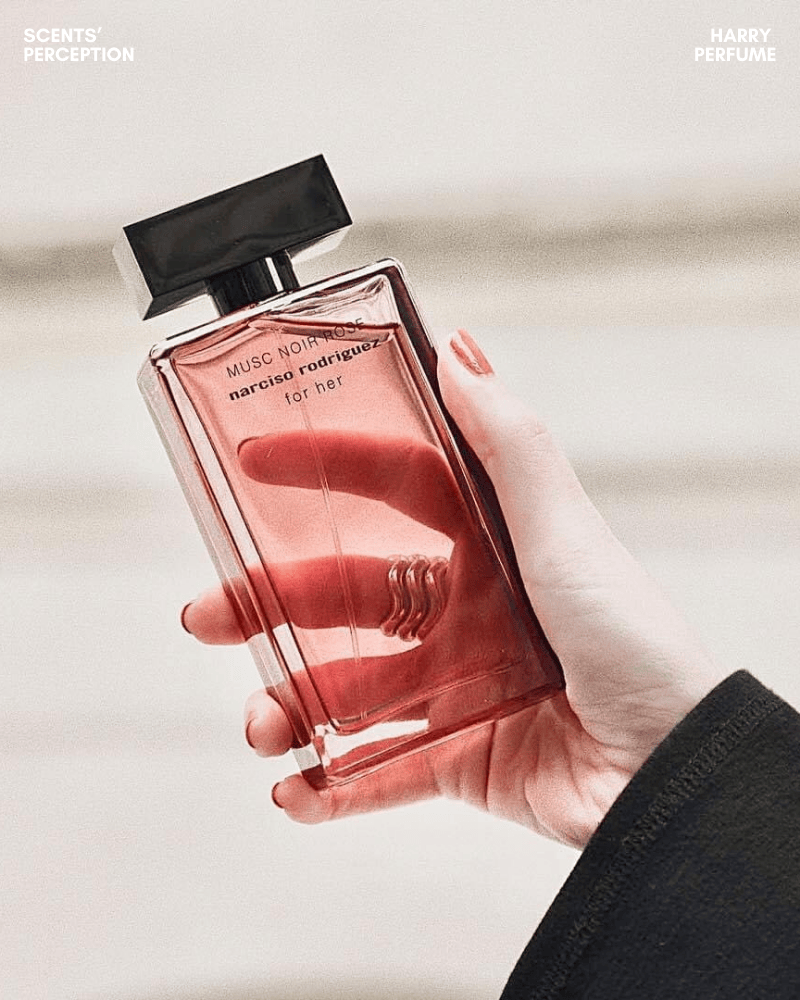 Hương đầu Musc Noir Rose tươi sáng với bergamot, mận chín và tiêu hồng, tạo ấn tượng trẻ trung