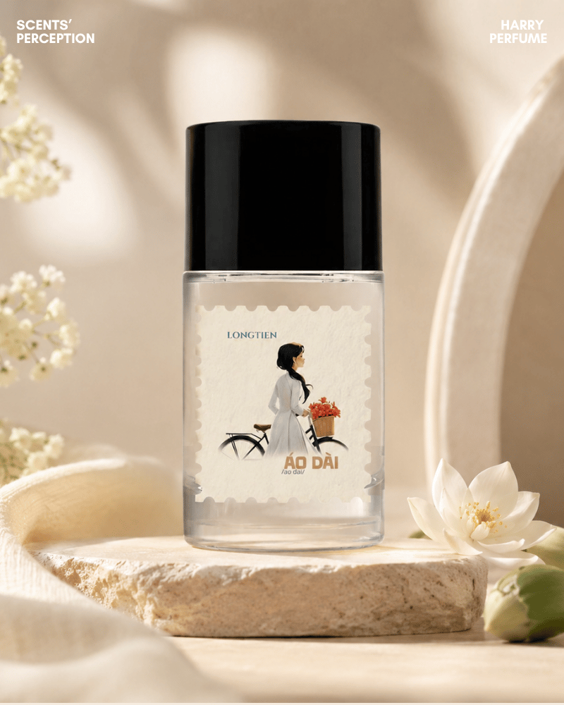 LONGTIEN Áo Dài mở đầu bằng hương gạo sạch ấm, mềm nhẹ, gần gũi, dễ chịu và không choáng ngợp.