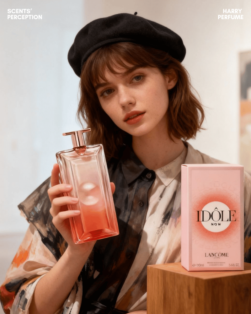 Idôle Now Florale có độ tỏa vừa phải, nhẹ nhàng và gần da, phù hợp văn phòng, trường học, quán cà phê và không gian kín.